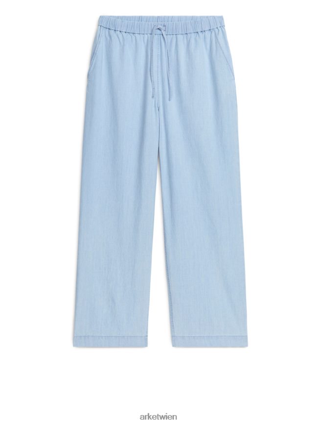 ARKET Hose aus leichtem Denim mit Kordelzug Blau Frauen 8RF08T172 Kleidung