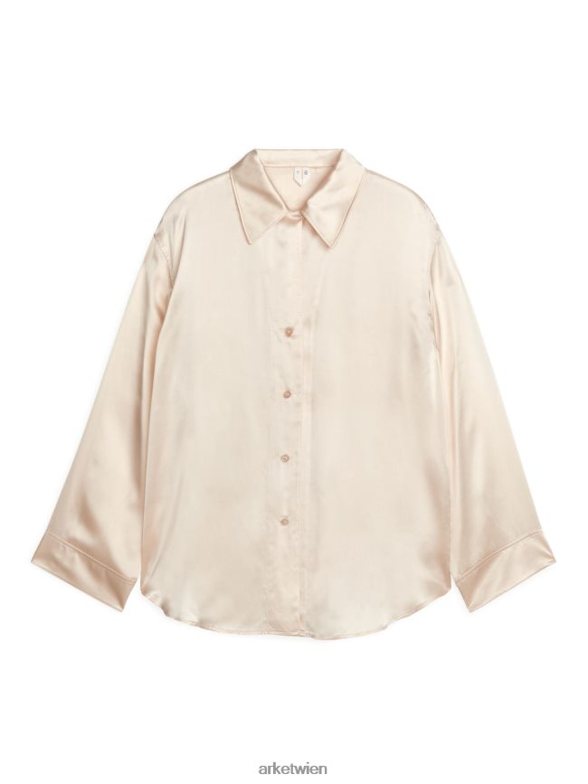 ARKET Seidenhemd cremefarben Frauen 8RF08T528 Kleidung