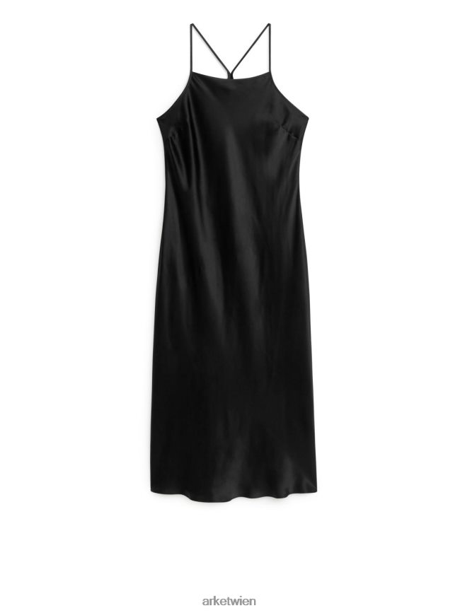ARKET Slip-Kleid aus Seide Schwarz Frauen 8RF08T134 Kleidung