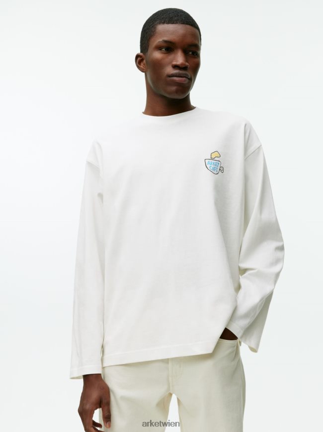 ARKET Café-Langarm-T-Shirt Weiß Frauen 8RF08T1038 Kleidung