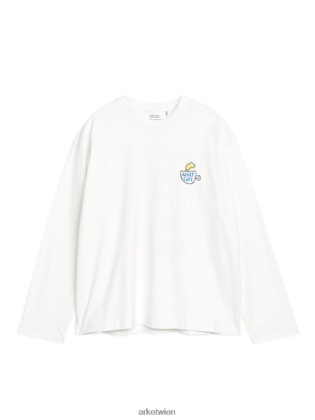 ARKET Café-Langarm-T-Shirt Weiß Frauen 8RF08T1038 Kleidung