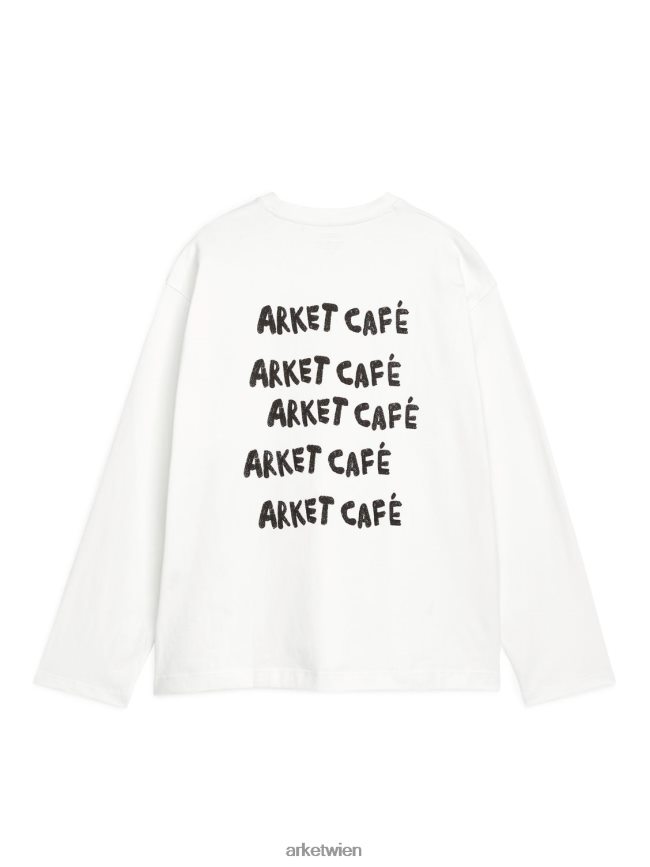 ARKET Café-Langarm-T-Shirt Weiß Frauen 8RF08T1038 Kleidung