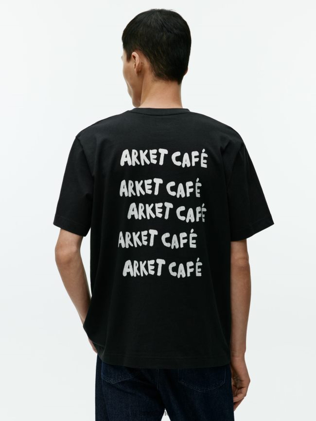 ARKET Café-T-Shirt Schwarz Frauen 8RF08T1037 Kleidung