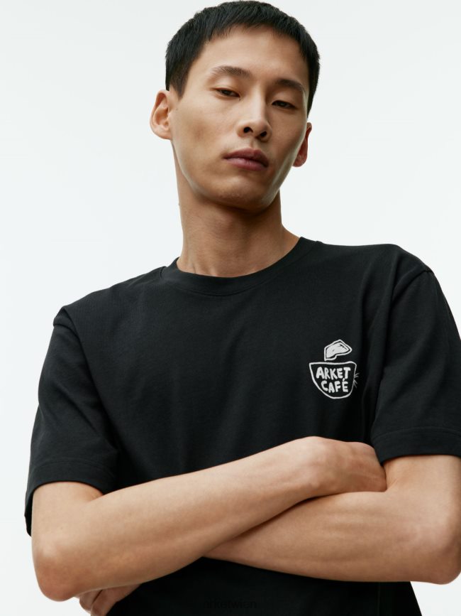 ARKET Café-T-Shirt Schwarz Frauen 8RF08T1037 Kleidung