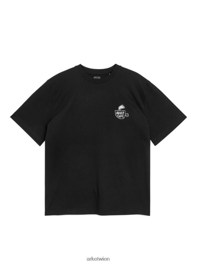 ARKET Café-T-Shirt Schwarz Frauen 8RF08T1037 Kleidung