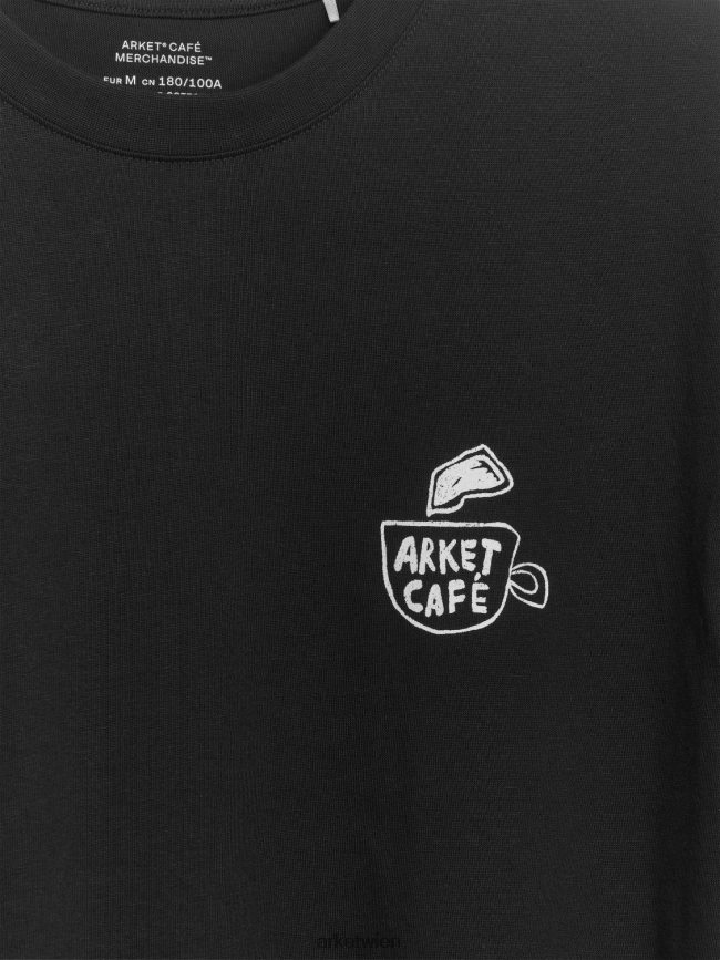 ARKET Café-T-Shirt Schwarz Frauen 8RF08T1037 Kleidung