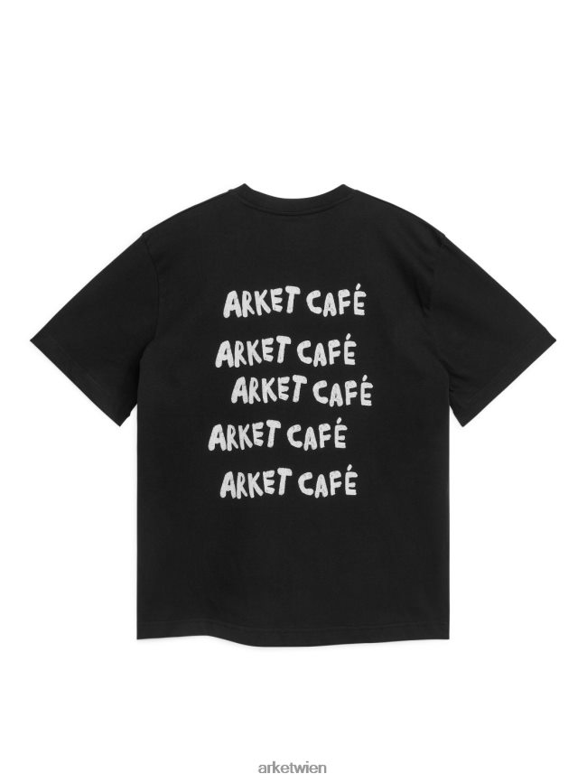 ARKET Café-T-Shirt Schwarz Frauen 8RF08T1037 Kleidung