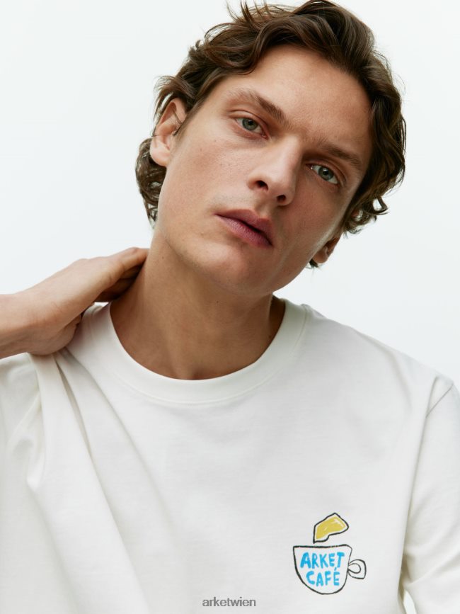 ARKET Café-T-Shirt Weiß Frauen 8RF08T1039 Kleidung