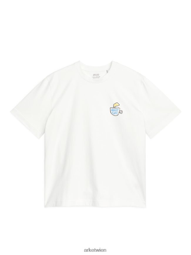 ARKET Café-T-Shirt Weiß Frauen 8RF08T1039 Kleidung