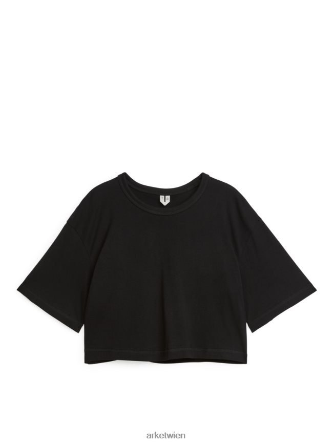 ARKET Crop-T-Shirt Schwarz Frauen 8RF08T298 Kleidung