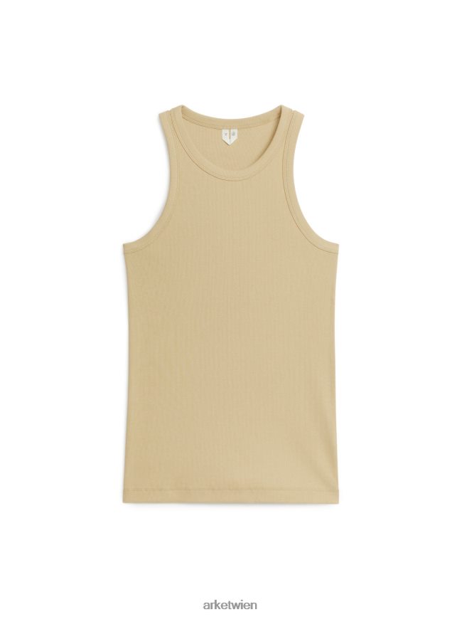 ARKET Geripptes Racer-Tanktop Beige Frauen 8RF08T307 Kleidung