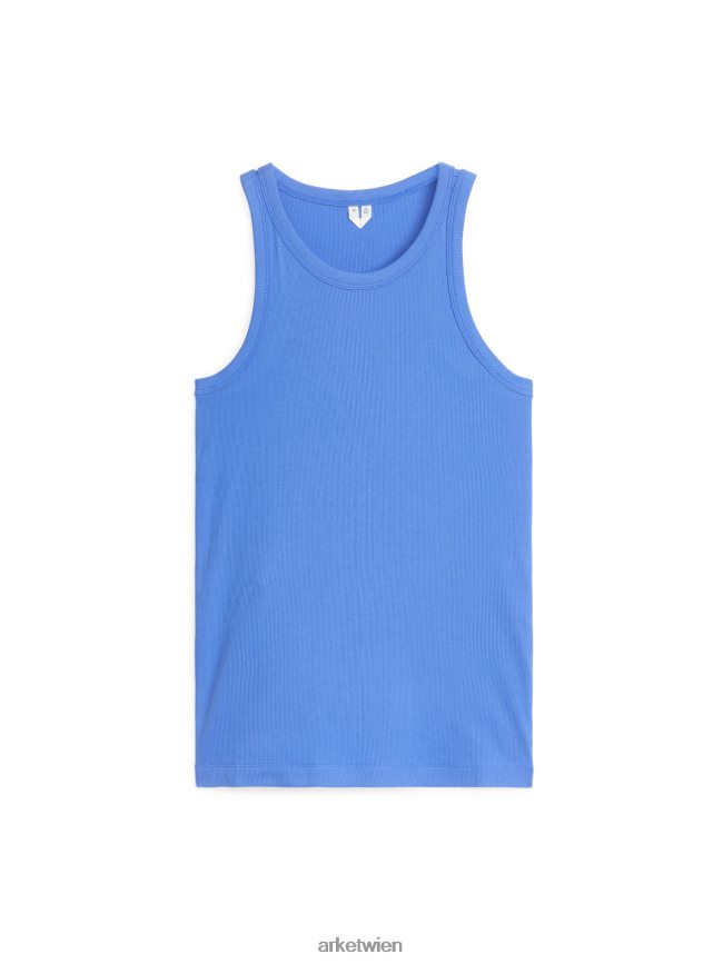 ARKET Geripptes Racer-Tanktop Blau Frauen 8RF08T373 Kleidung