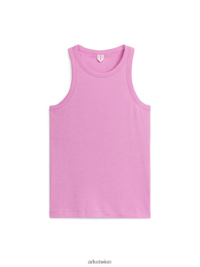ARKET Geripptes Racer-Tanktop Rosa Frauen 8RF08T289 Kleidung