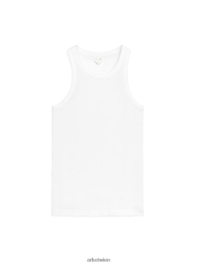 ARKET Geripptes Racer-Tanktop Weiß Frauen 8RF08T275 Kleidung