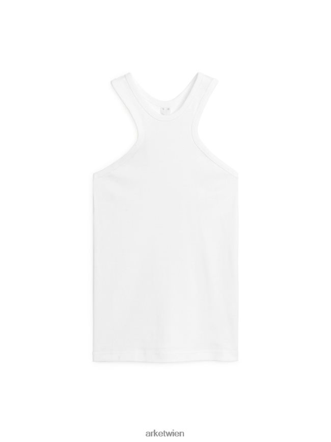 ARKET Geripptes Racer-Tanktop Weiß Frauen 8RF08T368 Kleidung