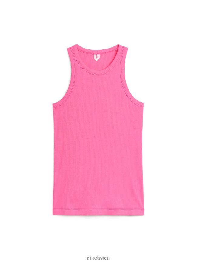 ARKET Geripptes Racer-Tanktop heißes Rosa Frauen 8RF08T342 Kleidung