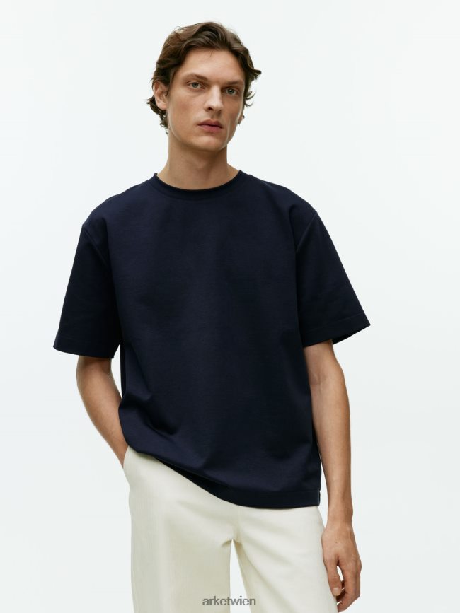 ARKET Interlock-T-Shirt Dunkelblau Frauen 8RF08T1009 Kleidung