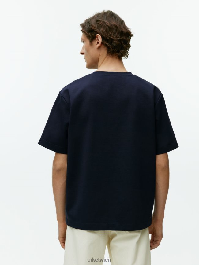 ARKET Interlock-T-Shirt Dunkelblau Frauen 8RF08T1009 Kleidung