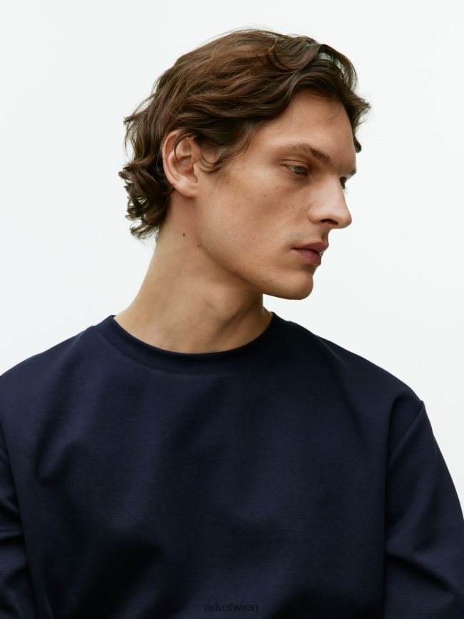 ARKET Interlock-T-Shirt Dunkelblau Frauen 8RF08T1009 Kleidung