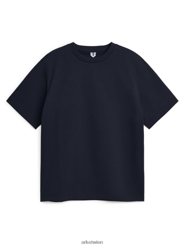 ARKET Interlock-T-Shirt Dunkelblau Frauen 8RF08T1009 Kleidung