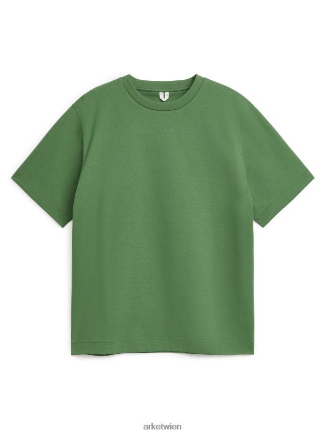 ARKET Interlock-T-Shirt Grün Frauen 8RF08T1025 Kleidung