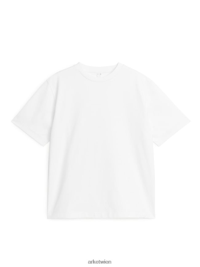ARKET Interlock-T-Shirt Weiß Frauen 8RF08T1008 Kleidung