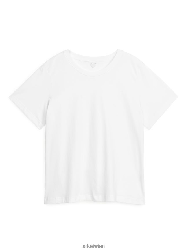 ARKET Kastenförmiges T-Shirt Weiß Frauen 8RF08T369 Kleidung