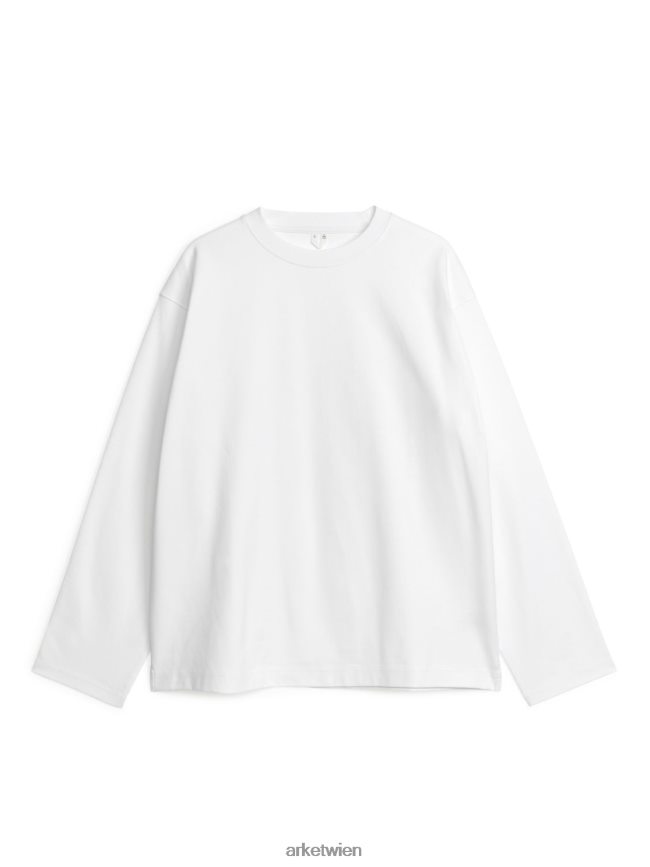 ARKET Lässiges Langarm-T-Shirt Weiß Frauen 8RF08T1035 Kleidung