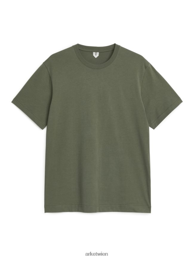ARKET Mittelschweres T-Shirt Grün Frauen 8RF08T1036 Kleidung