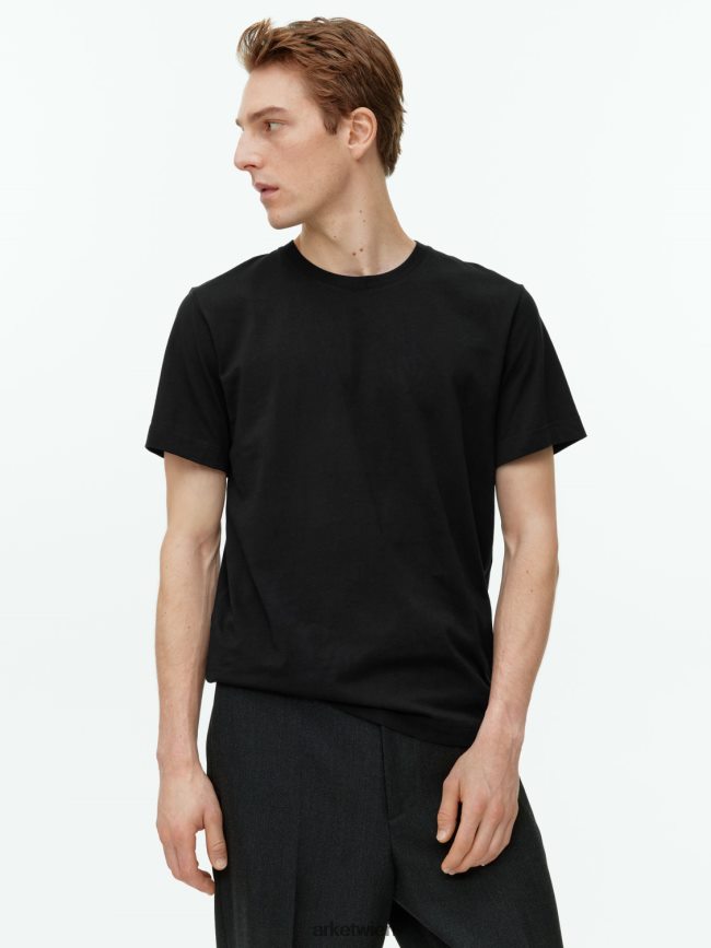 ARKET Mittelschweres T-Shirt Schwarz Frauen 8RF08T992 Kleidung