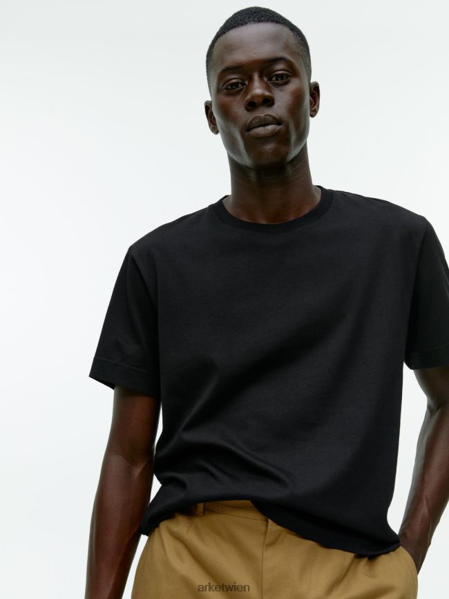ARKET Mittelschweres T-Shirt Schwarz Frauen 8RF08T992 Kleidung