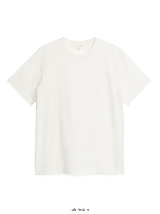 ARKET Mittelschweres T-Shirt cremefarben Frauen 8RF08T989 Kleidung