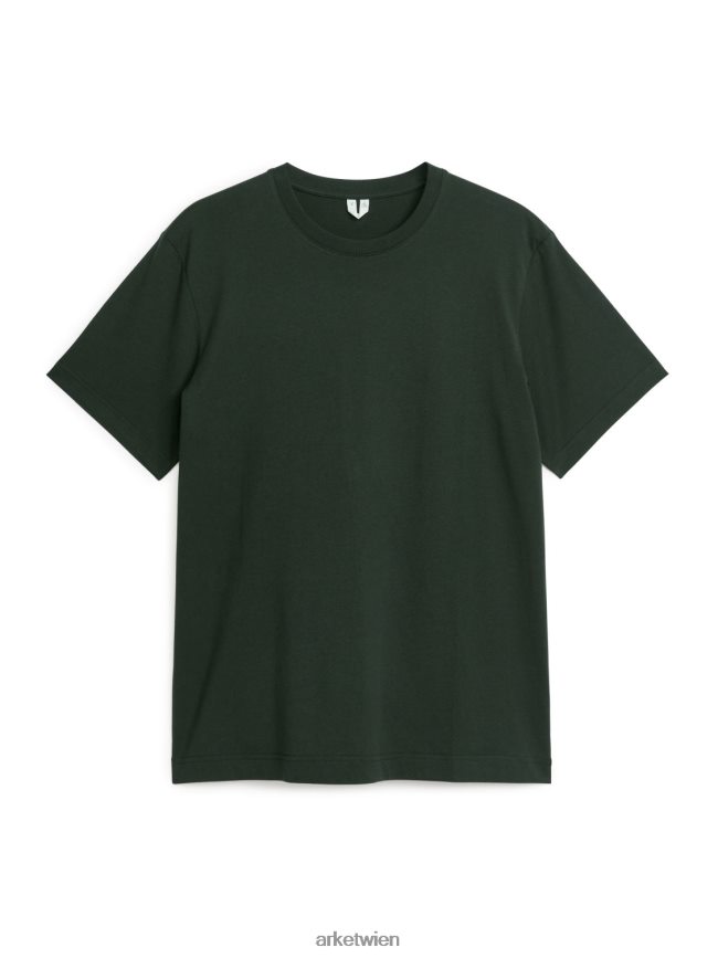 ARKET Mittelschweres T-Shirt dunkelgrün Frauen 8RF08T990 Kleidung