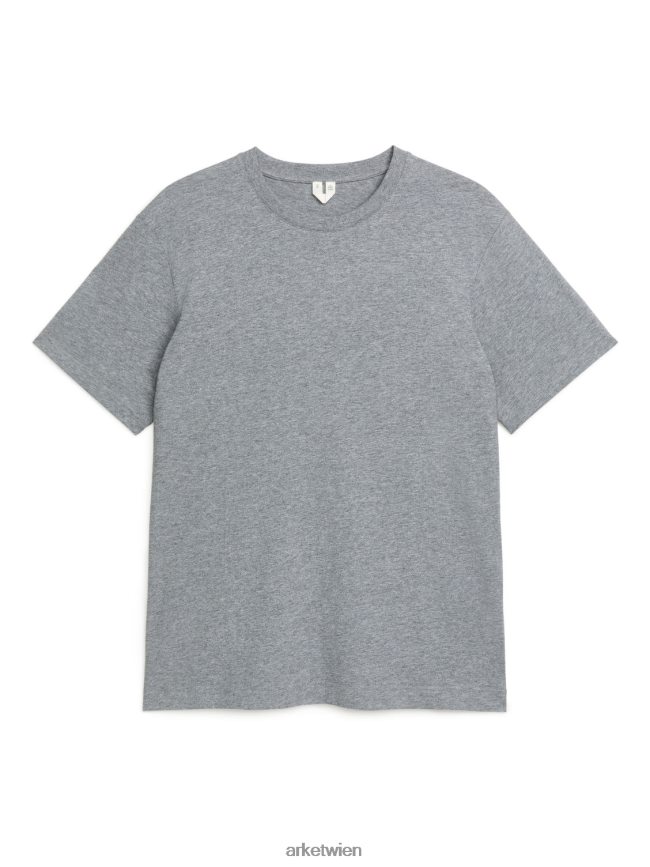 ARKET Mittelschweres T-Shirt graue Melange Frauen 8RF08T988 Kleidung