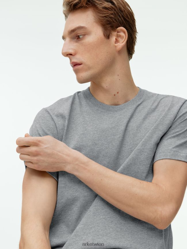 ARKET Mittelschweres T-Shirt graue Melange Frauen 8RF08T988 Kleidung