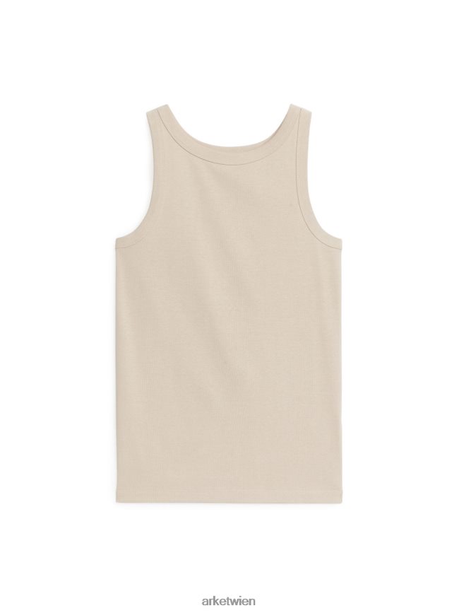 ARKET Ripp-Tanktop Beige Frauen 8RF08T367 Kleidung