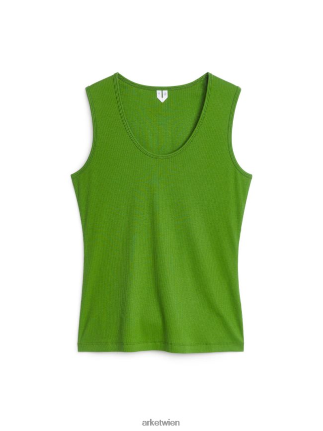 ARKET Ripp-Tanktop Grün Frauen 8RF08T330 Kleidung