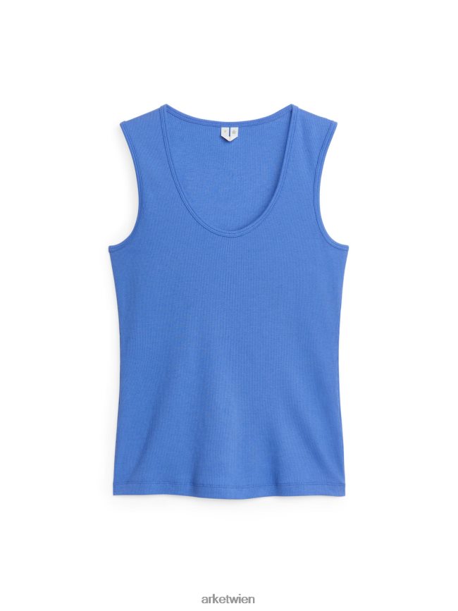 ARKET Ripp-Tanktop Mittelblau Frauen 8RF08T314 Kleidung
