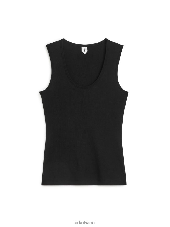 ARKET Ripp-Tanktop Schwarz Frauen 8RF08T364 Kleidung