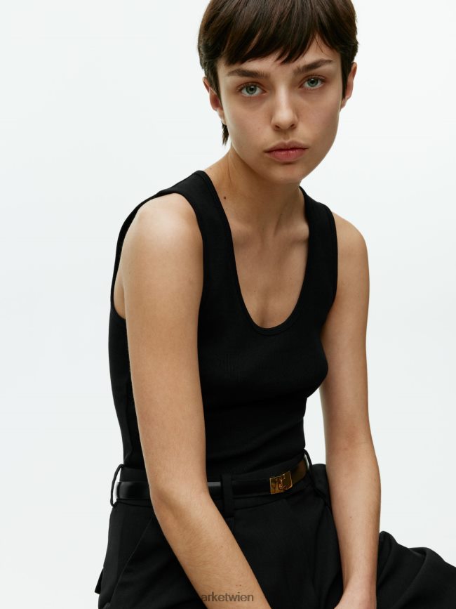 ARKET Ripp-Tanktop Schwarz Frauen 8RF08T364 Kleidung
