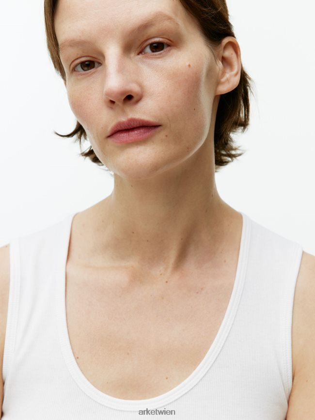 ARKET Ripp-Tanktop Weiß Frauen 8RF08T363 Kleidung