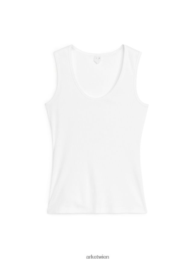ARKET Ripp-Tanktop Weiß Frauen 8RF08T363 Kleidung