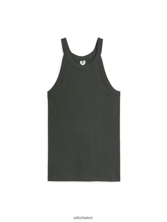 ARKET Ripp-Tanktop aus schwarz Frauen 8RF08T306 Kleidung