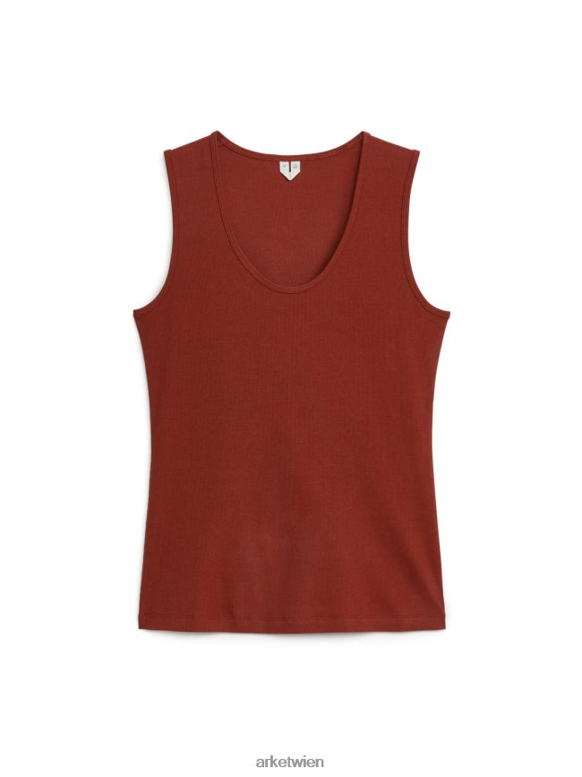 ARKET Ripp-Tanktop rötlich-braun Frauen 8RF08T302 Kleidung