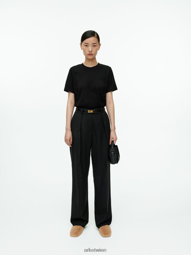 ARKET T-Shirt mit Rundhalsausschnitt Schwarz Frauen 8RF08T280 Kleidung