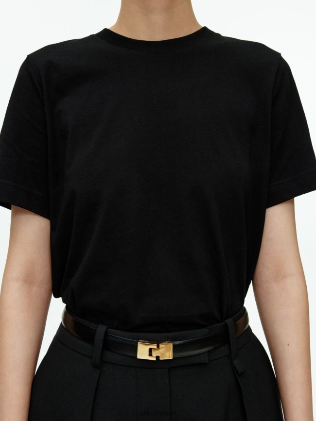 ARKET T-Shirt mit Rundhalsausschnitt Schwarz Frauen 8RF08T280 Kleidung