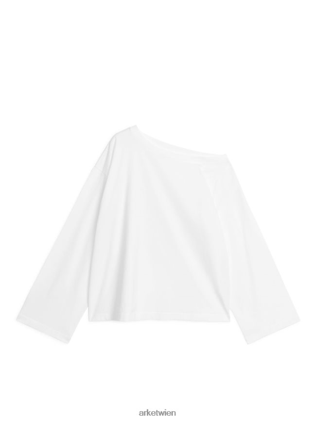 ARKET T-Shirt mit asymmetrischem Ausschnitt Weiß Frauen 8RF08T333 Kleidung