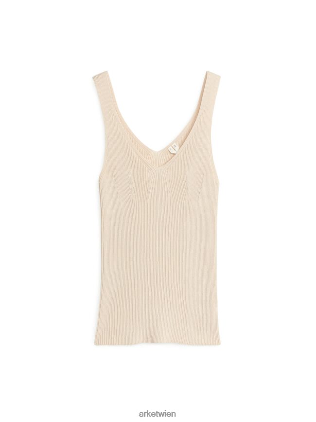 ARKET Tanktop aus Rippstrick Beige Frauen 8RF08T374 Kleidung