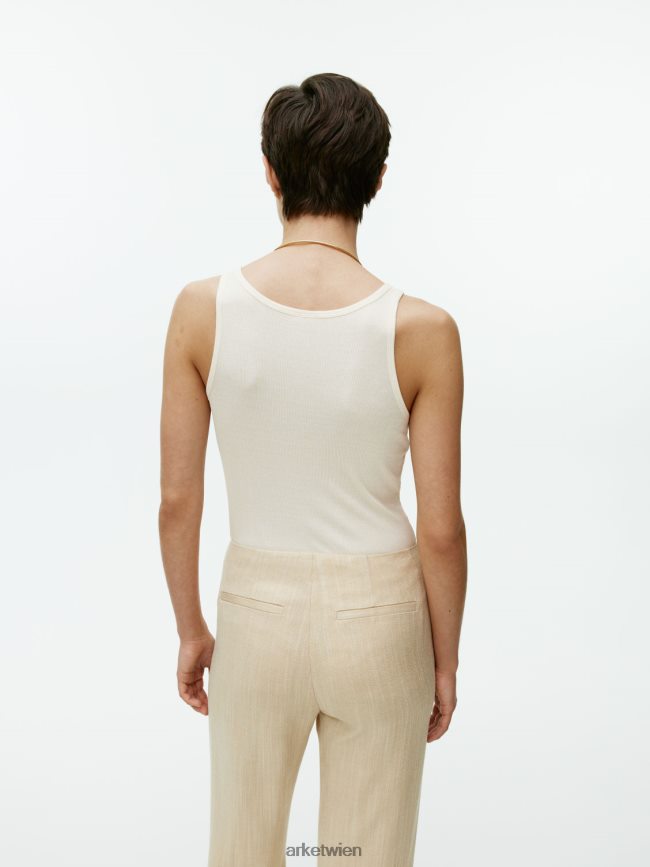 ARKET Tanktop aus Seide cremefarben Frauen 8RF08T358 Kleidung
