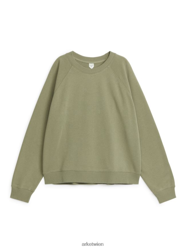 ARKET Weiches French-Terry-Sweatshirt Grün Frauen 8RF08T291 Kleidung